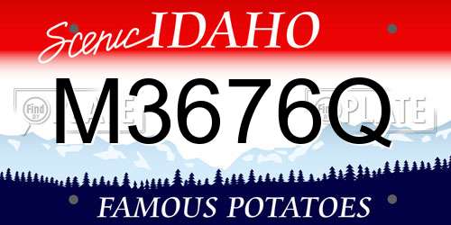 M3676Q Idaho License Plate