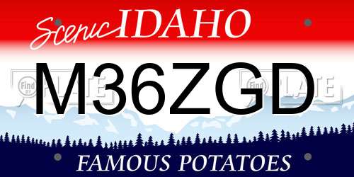 M36ZGD Idaho License Plate