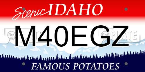 M40EGZ Idaho License Plate
