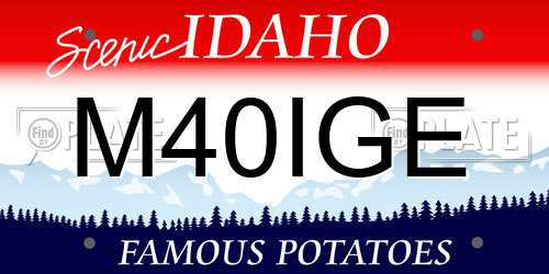 M40IGE Idaho License Plate