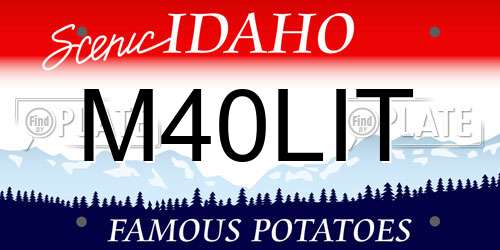M40LIT Idaho License Plate