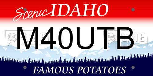 M40UTB Idaho License Plate