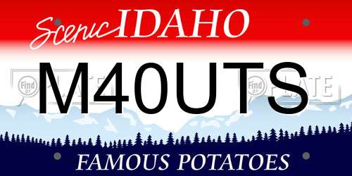 M40UTS Idaho License Plate