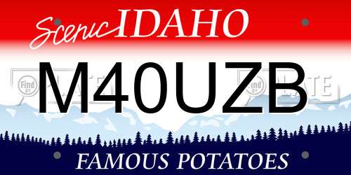 M40UZB Idaho License Plate