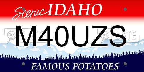 M40UZS Idaho License Plate