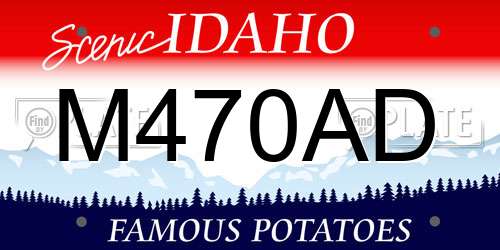 M470AD Idaho License Plate