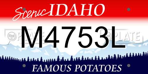M4753L Idaho License Plate
