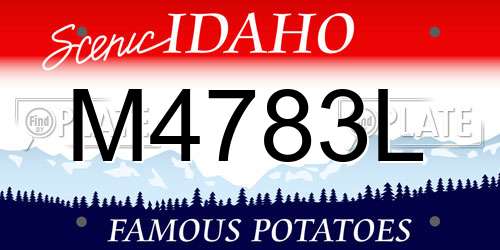 M4783L Idaho License Plate