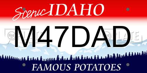 M47DAD Idaho License Plate