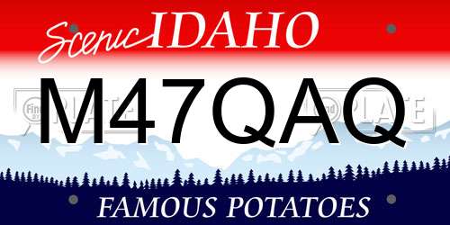 M47QAQ Idaho License Plate
