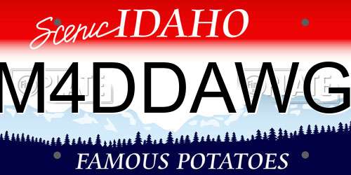 M4DDAWG Idaho License Plate
