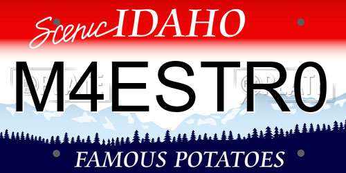 M4ESTR0 Idaho License Plate
