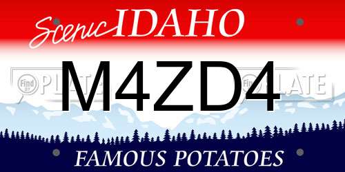 M4ZD4 Idaho License Plate