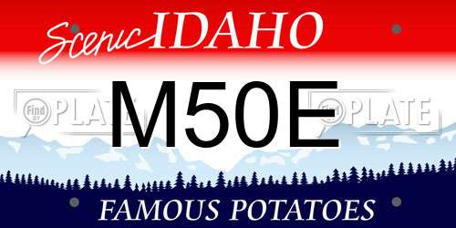 M50E Idaho License Plate