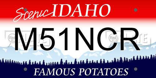 M51NCR Idaho License Plate