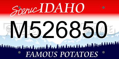 M526850 Idaho License Plate