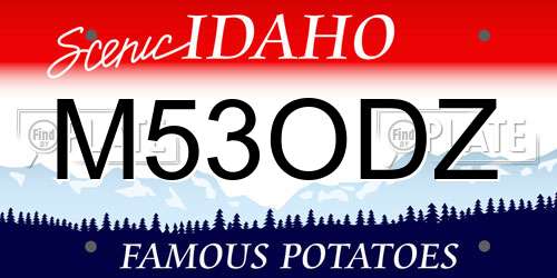 M53ODZ Idaho License Plate