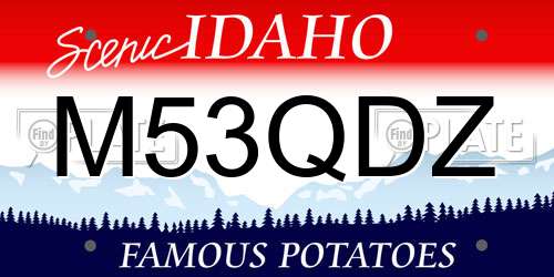 M53QDZ Idaho License Plate
