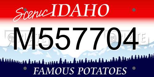 M557704 Idaho License Plate