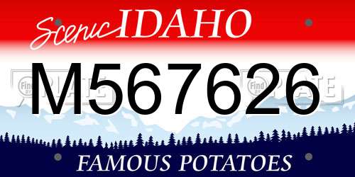 M567626 Idaho License Plate