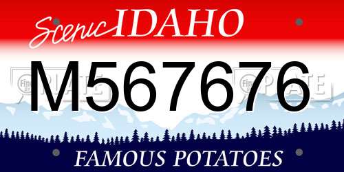 M567676 Idaho License Plate