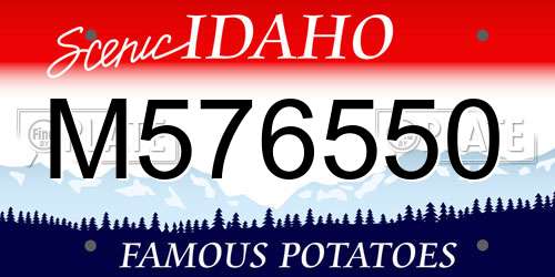 M576550 Idaho License Plate