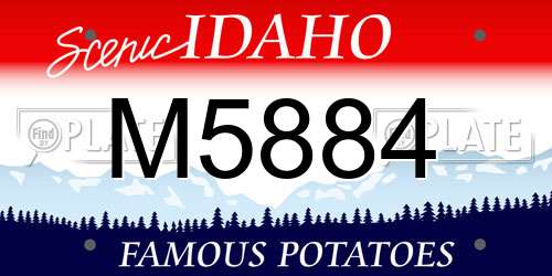 M5884 Idaho License Plate