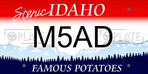 M5AD Idaho License Plate