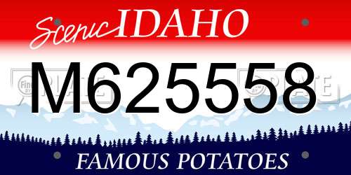 M625558 Idaho License Plate