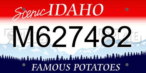 M627482 Idaho License Plate
