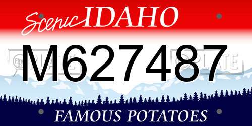 M627487 Idaho License Plate