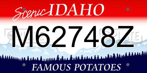 M62748Z Idaho License Plate