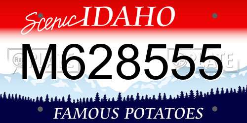 M628555 Idaho License Plate
