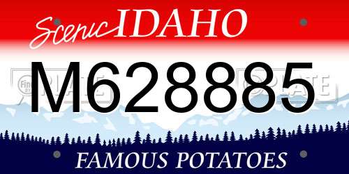 M628885 Idaho License Plate