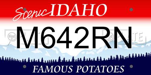 M642RN Idaho License Plate