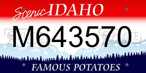 M643570 Idaho License Plate