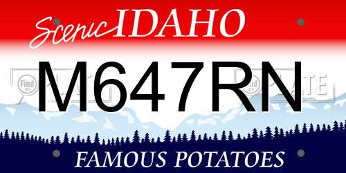 M647RN Idaho License Plate