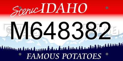 M648382 Idaho License Plate