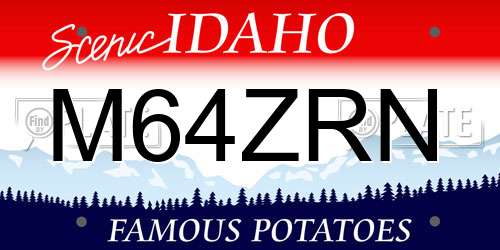 M64ZRN Idaho License Plate
