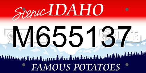 M655137 Idaho License Plate