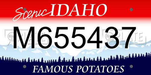 M655437 Idaho License Plate