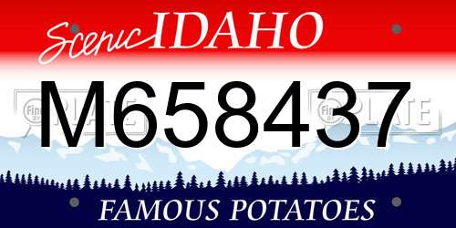 M658437 Idaho License Plate