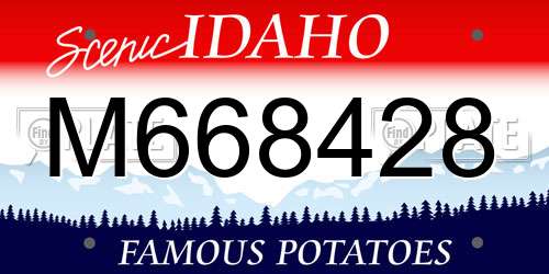 M668428 Idaho License Plate