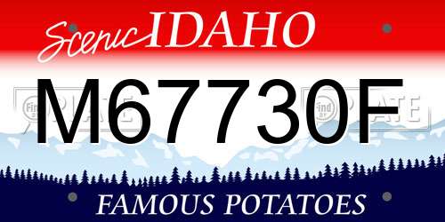 M67730F Idaho License Plate