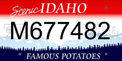 M677482 Idaho License Plate