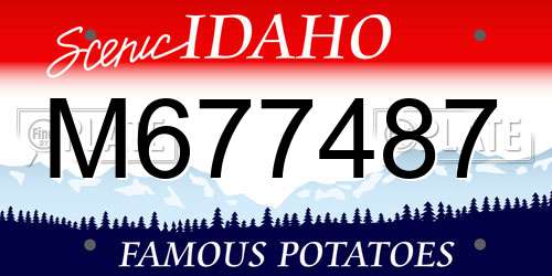 M677487 Idaho License Plate