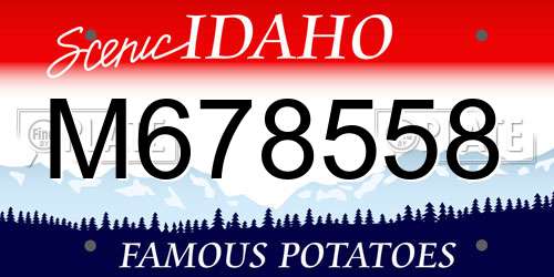 M678558 Idaho License Plate
