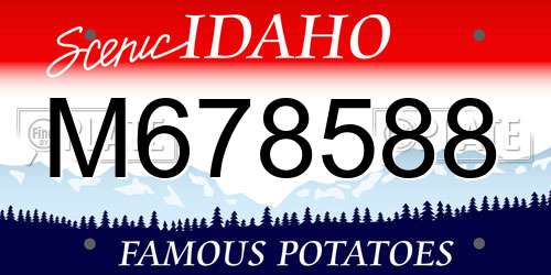 M678588 Idaho License Plate