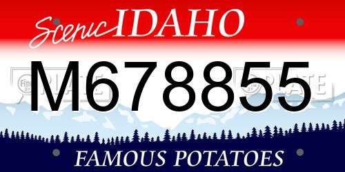 M678855 Idaho License Plate