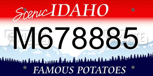 M678885 Idaho License Plate